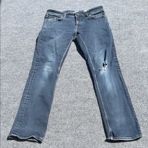 Volcom Jeans Men's Vorta Slim Straight Size 32 Blue Rinse Denim Low-Rise Stretch